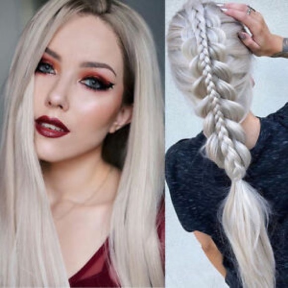 24” WHITE BLONDE STRAIGHT 280 G  4 PEICE CLIP INS